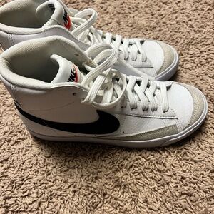 Nike White and Black High-Top Sneakers